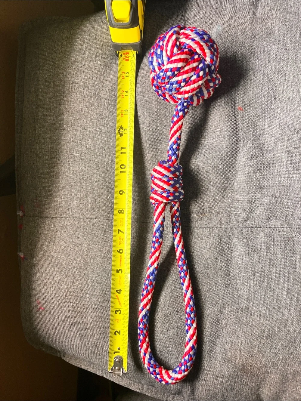 Handcrafted in the US: Patriotic Monkey’s Fist Dog Toy – Heavy Duty & Durable